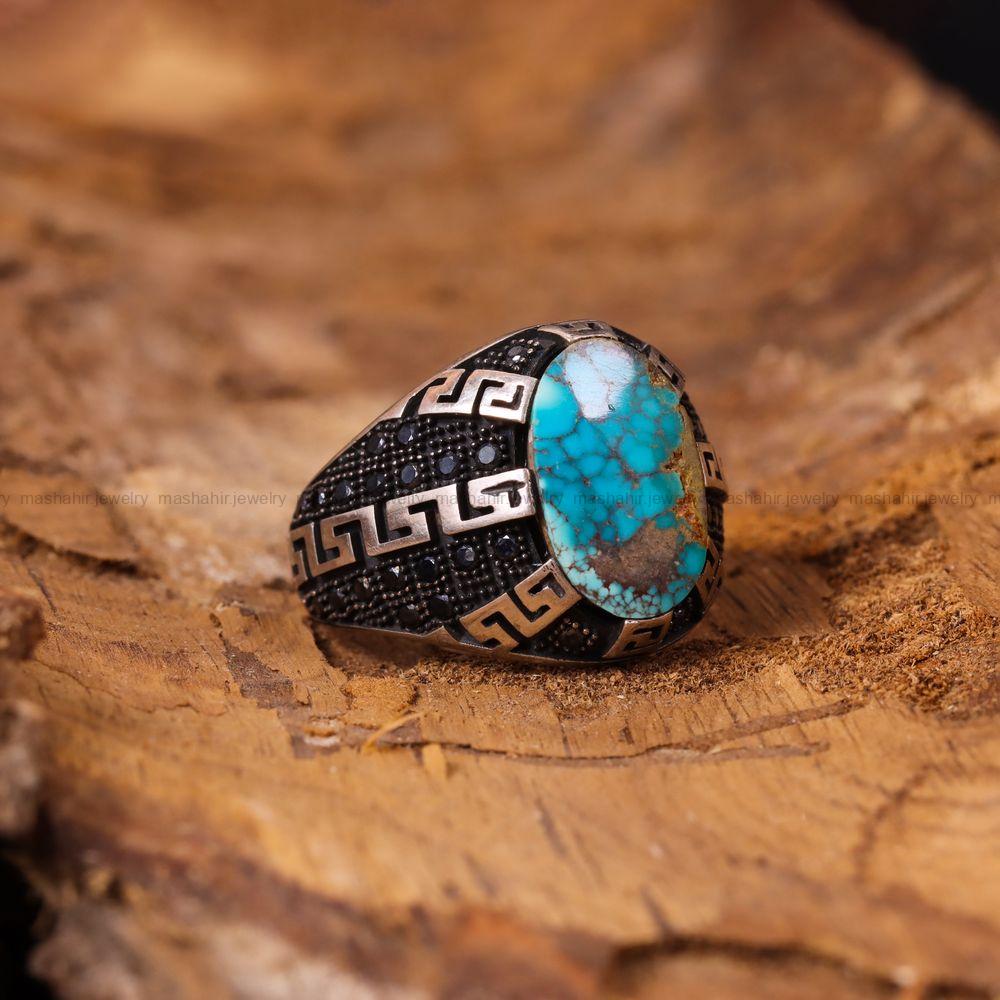 انگشتر فیروزه شجری مردانه کد 3259