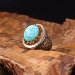 انگشتر فیروزه شجری مردانه کد 3266