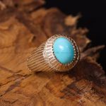 انگشتر فیروزه عجمی مردانه کد 3269