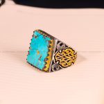 انگشتر فیروزه شجری مردانه کد 3229