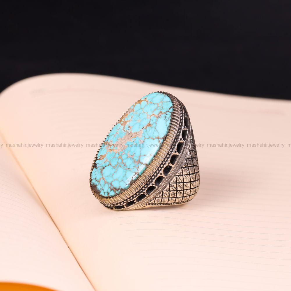 انگشتر فیروزه شجری مردانه کد 3226