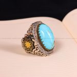 انگشتر فیروزه شجری مردانه کد 3225
