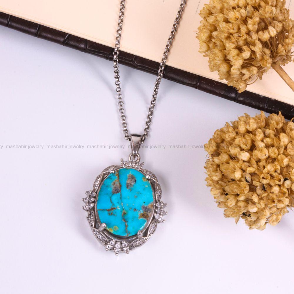 گردنبند فیروزه زنانه کد 3370