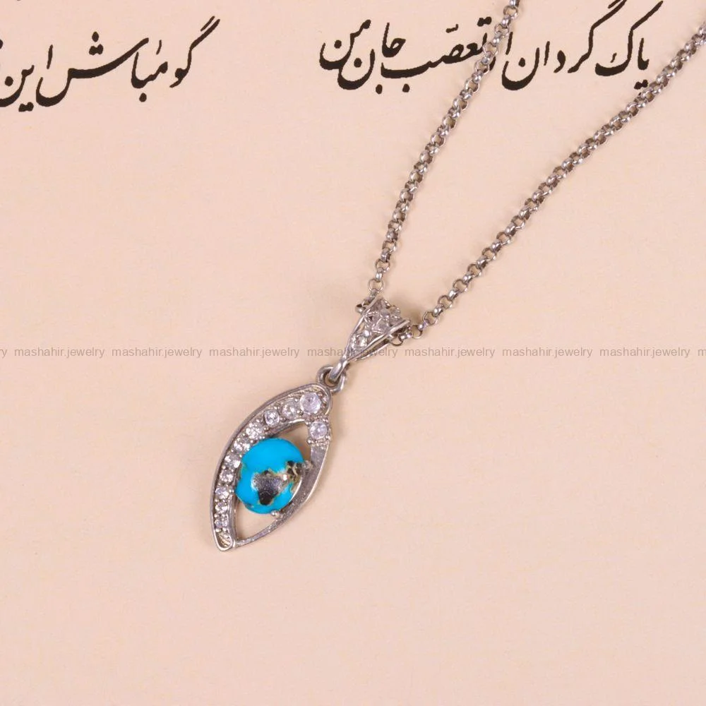 گردنبند فیروزه زنانه کد 3390