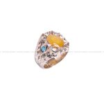 انگشتر یاقوت زرد مردانه کد 3411