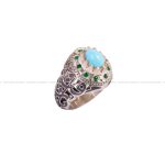 انگشتر فیروزه عجمی مردانه کد 3493
