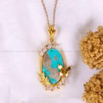 گردنبند فیروزه زنانه کد 3393