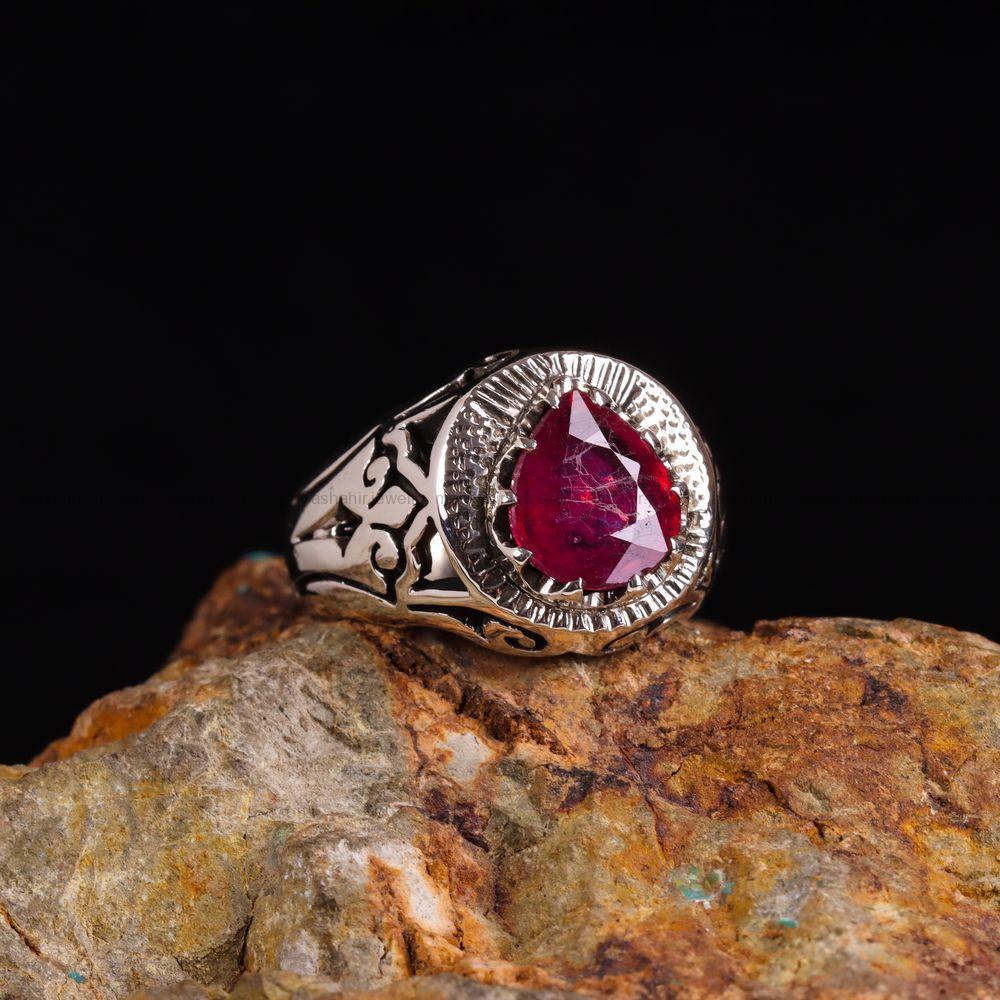 انگشتر یاقوت سرخ مردانه کد 3452