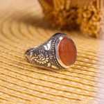 انگشتر عقیق مردانه کد 3460