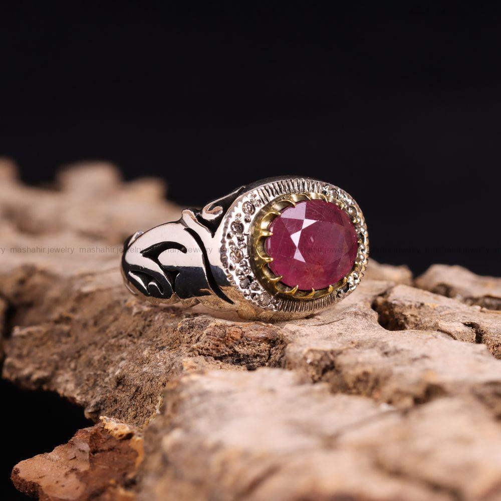 انگشتر یاقوت سرخ مردانه کد 3419