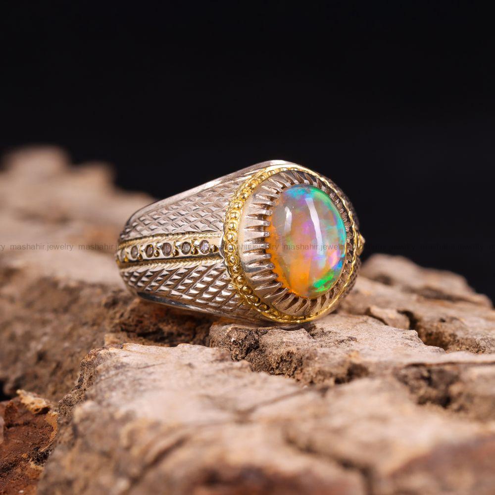 انگشتر اوپال مردانه کد 3420