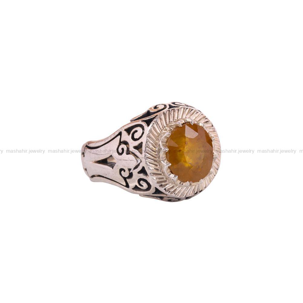 انگشتر یاقوت زرد مردانه کد 3568