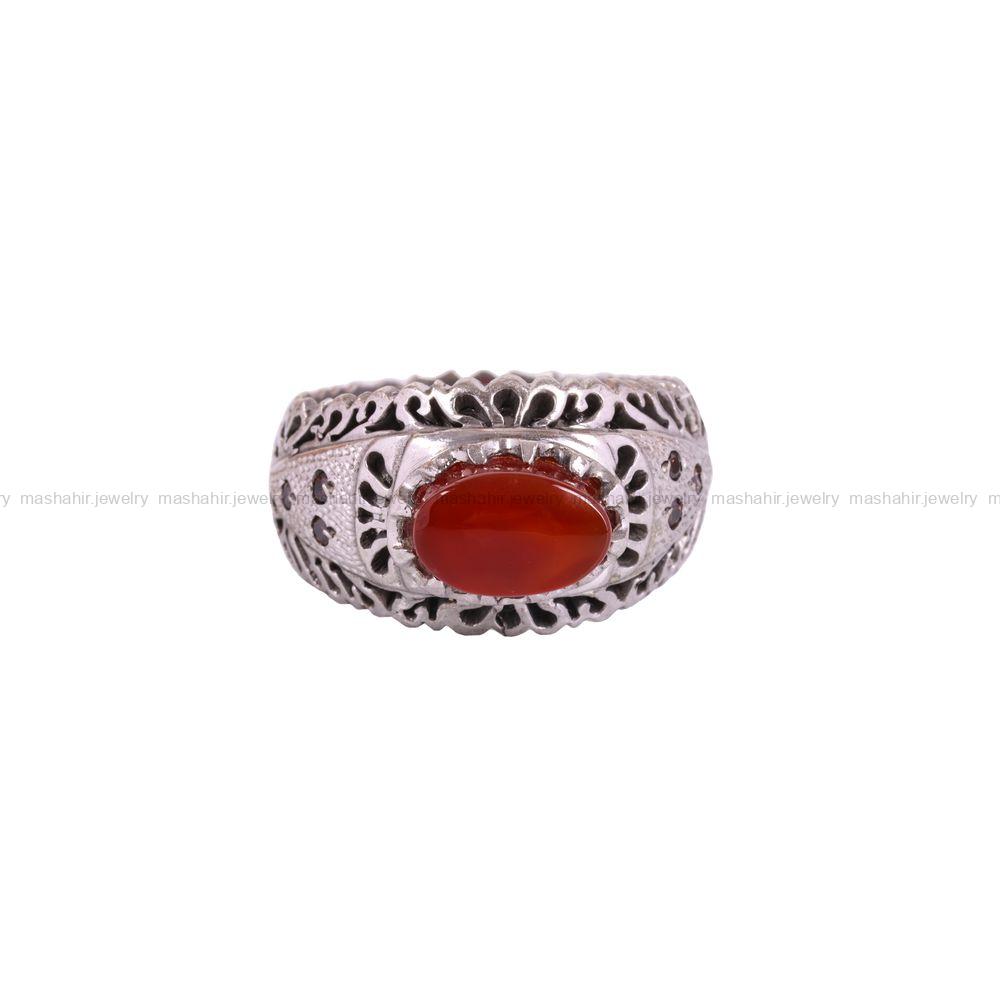 انگشتر عقیق یمن مردانه کد 3579