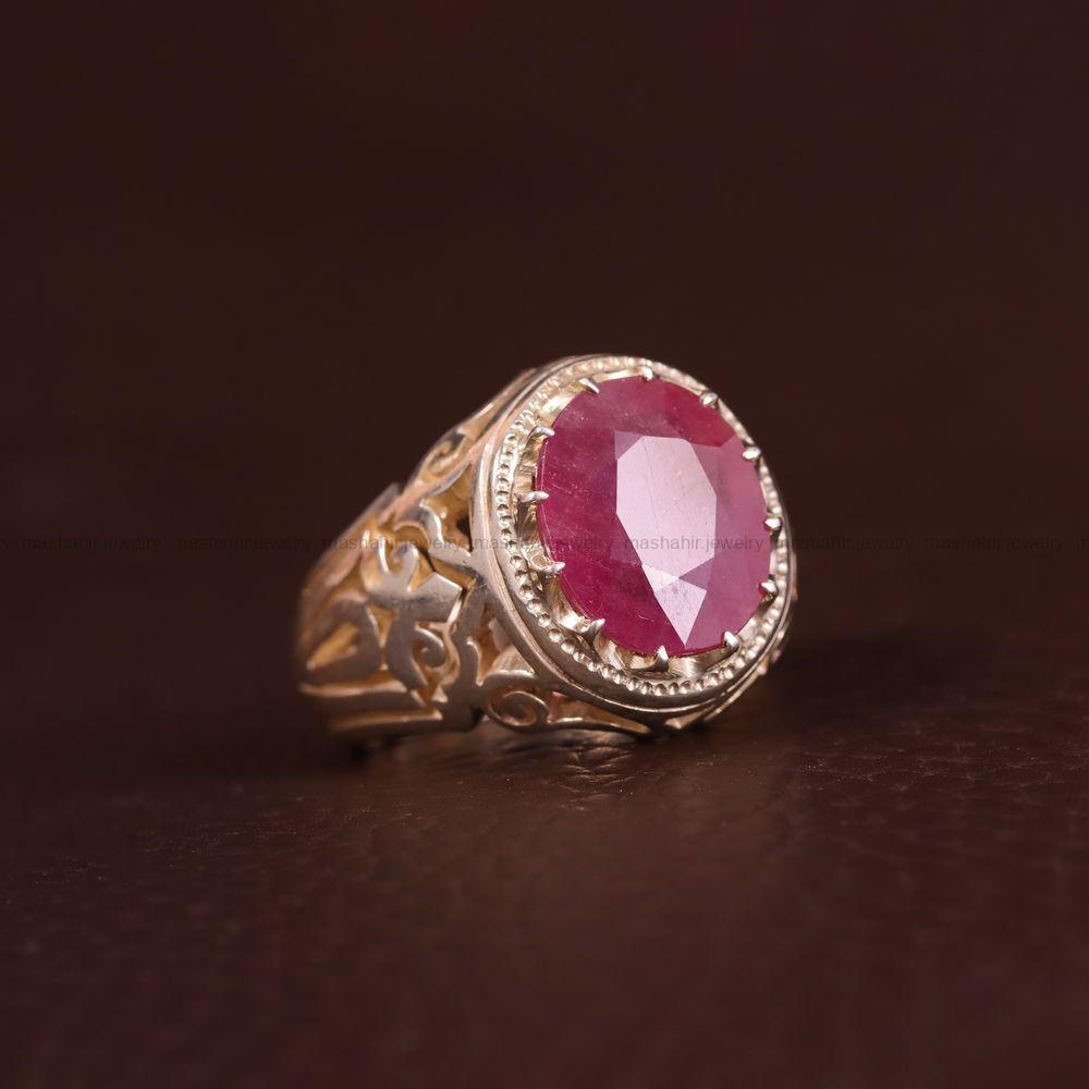 انگشتر یاقوت سرخ مردانه کد 3552