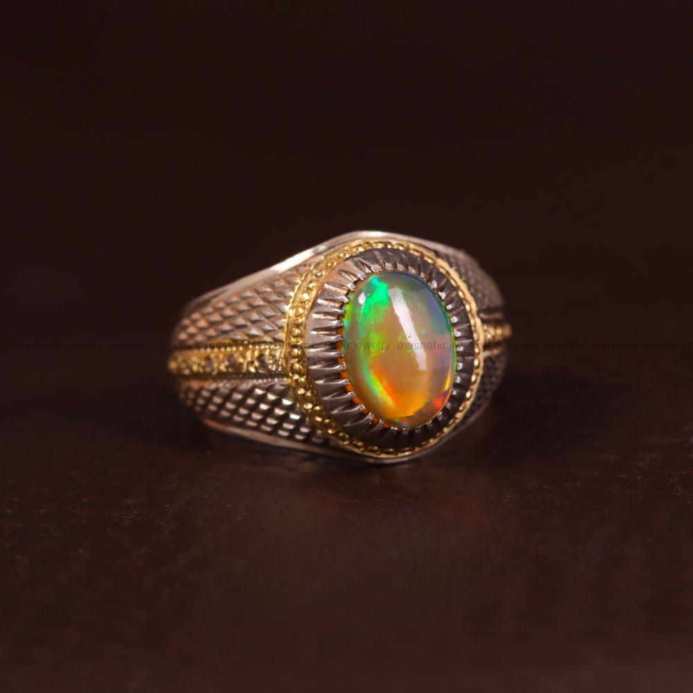 انگشتر اوپال مردانه کد 3554