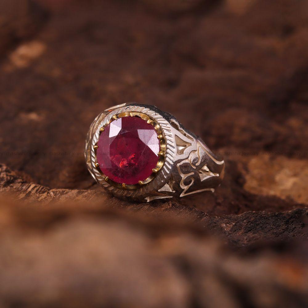 انگشتر یاقوت سرخ مردانه کد 3568