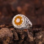 انگشتر یاقوت زرد مردانه کد 3568