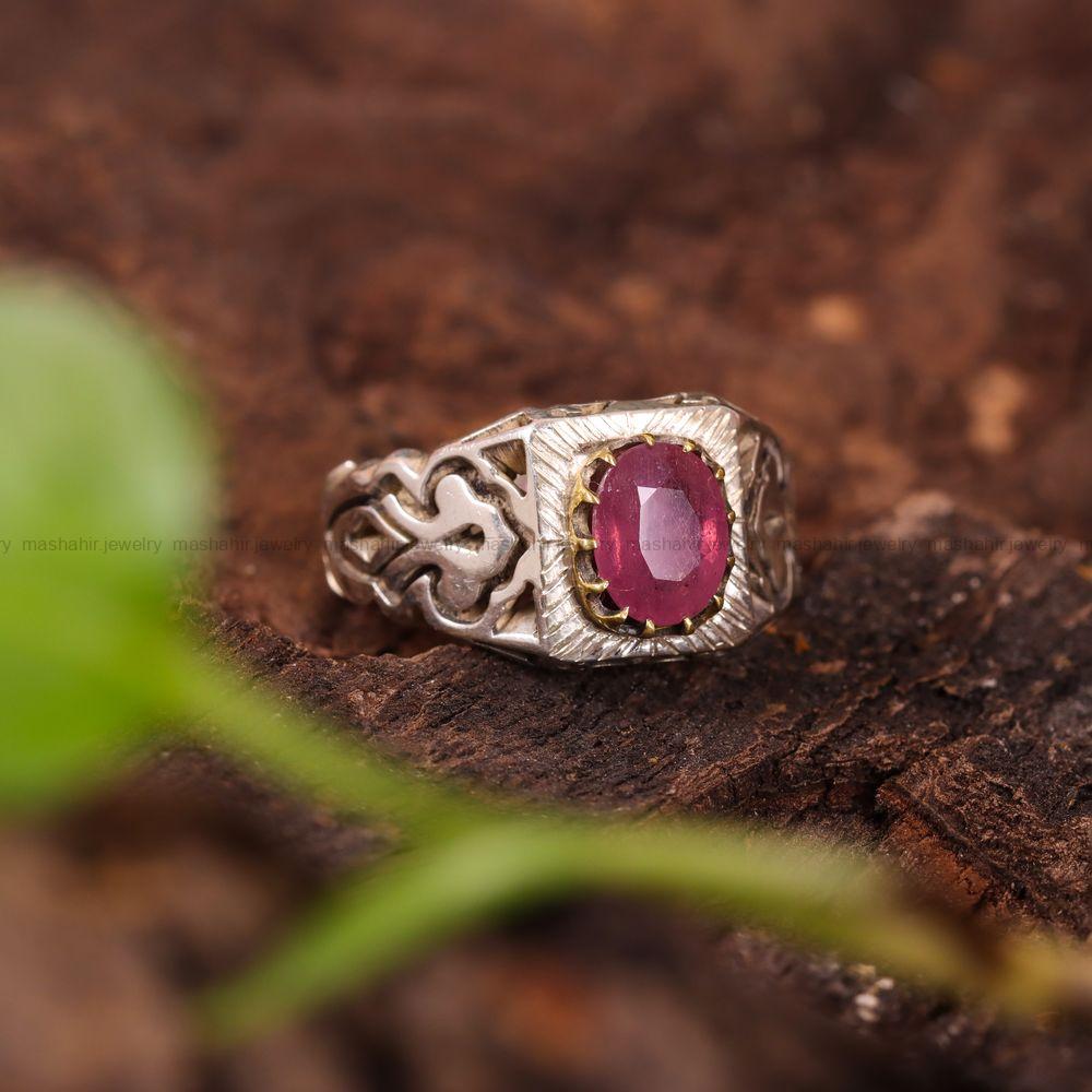 انگشتر یاقوت سرخ مردانه کد 3575