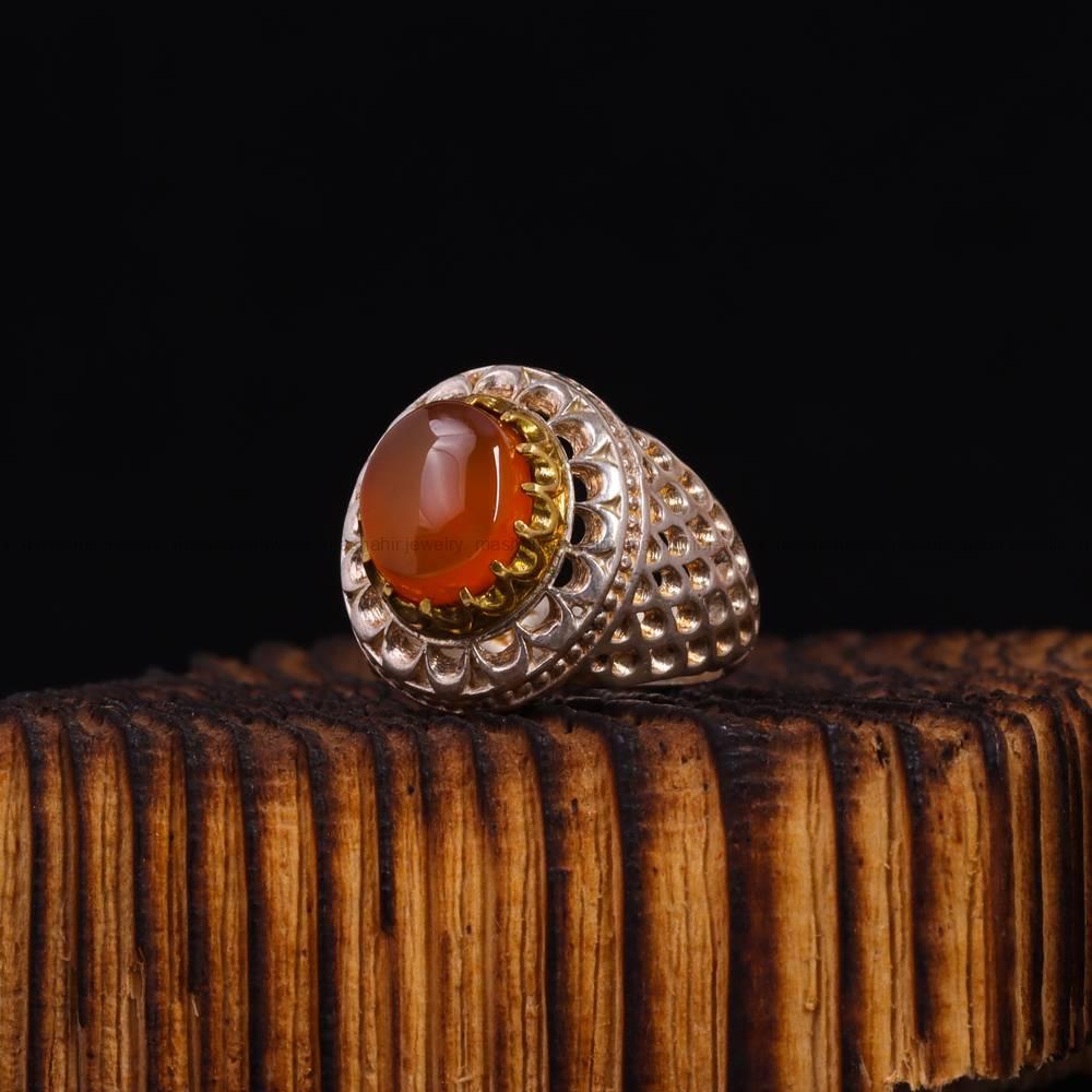 انگشتر عقیق یمن مردانه کد 5501