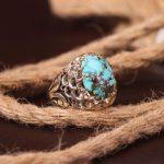 انگشتر فیروزه شجری مردانه کد 3483