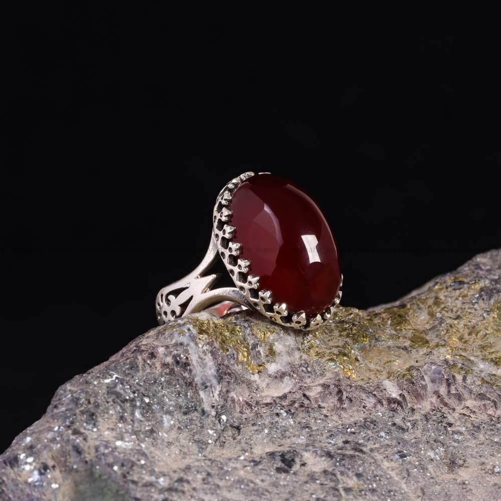 انگشتر عقیق مردانه کد 5509