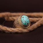 انگشتر فیروزه شجری مردانه کد 3490