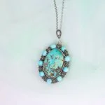 گردنبند فیروزه زنانه کد 5608
