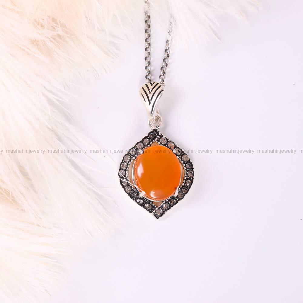 گردنبند عقیق زنانه کد 5616