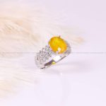 انگشتر ياقوت زرد زنانه کد 5618