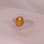 انگشتر ياقوت زرد زنانه کد 5637