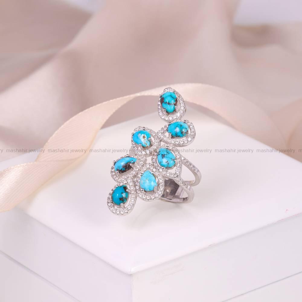 انگشتر فیروزه شجری زنانه کد 5645