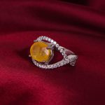 انگشتر ياقوت زرد زنانه کد 5651
