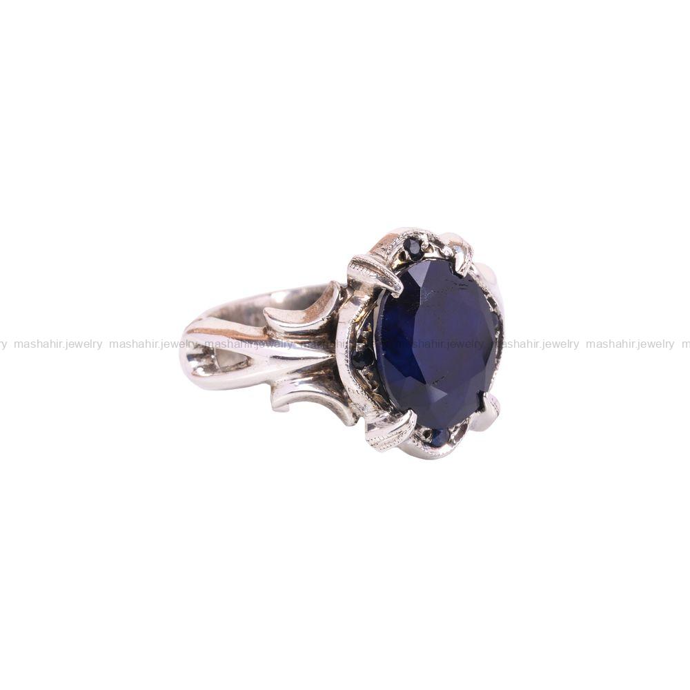 انگشتر ياقوت کبود مردانه کد 3621