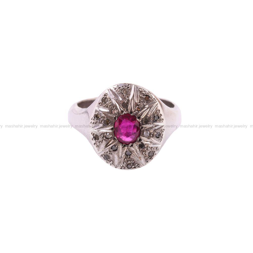 انگشتر یاقوت سرخ مردانه کد 3656