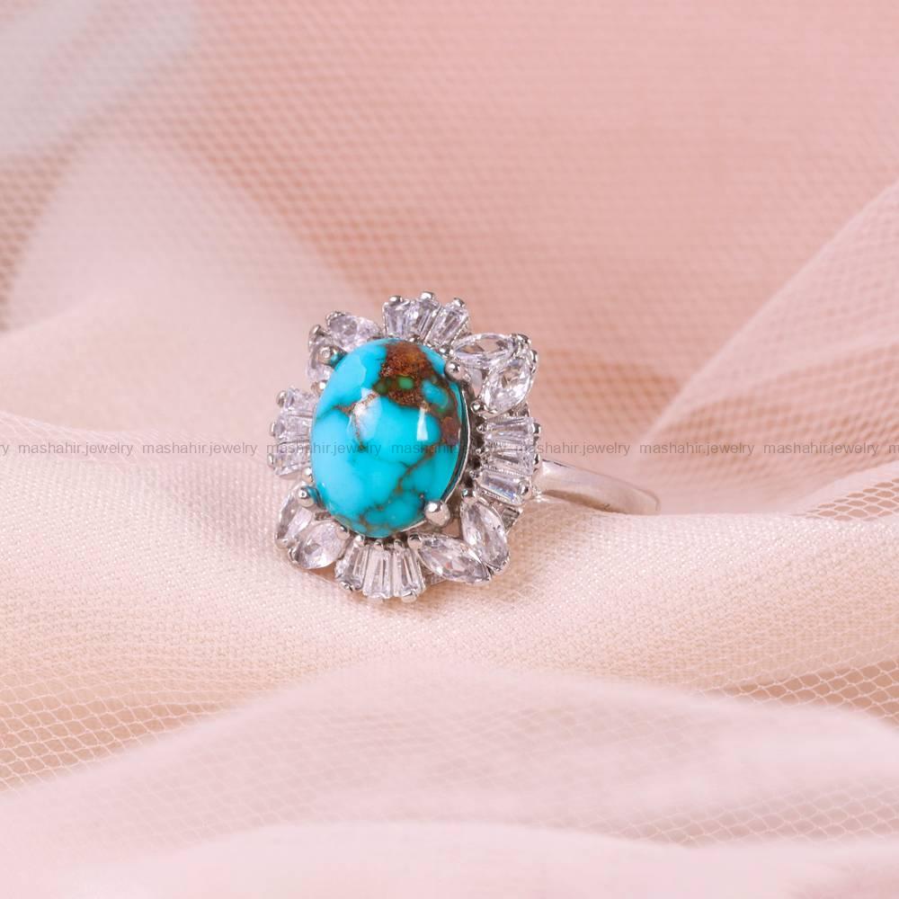 انگشتر فیروزه شجری زنانه کد 5560