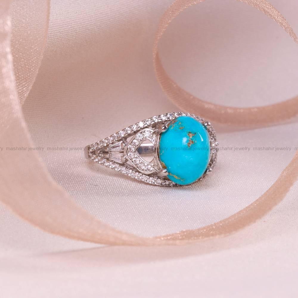 انگشتر فیروزه شجری زنانه کد 5564
