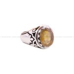 انگشتر یاقوت زرد مردانه کد 3664