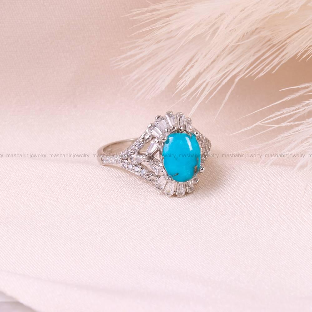 انگشتر فیروزه شجری زنانه کد 5569
