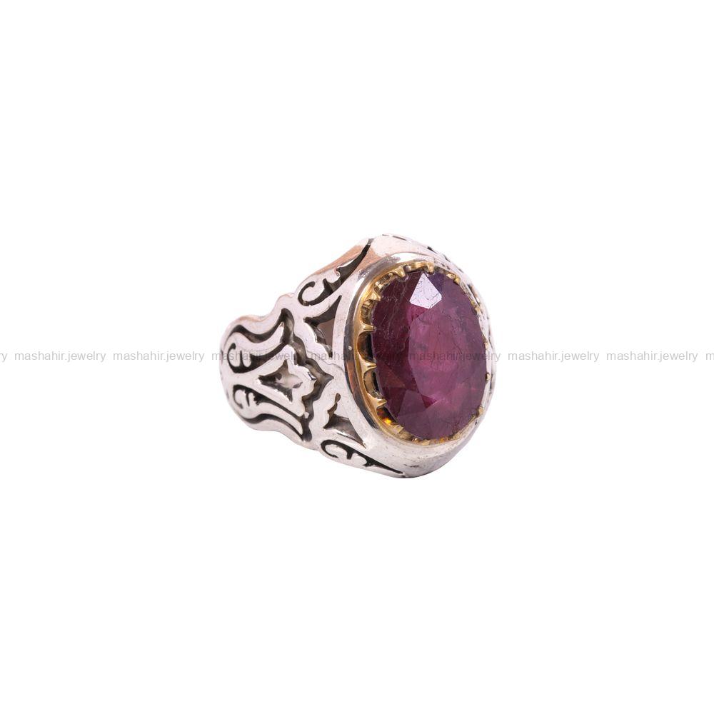 انگشتر یاقوت سرخ مردانه کد 3666