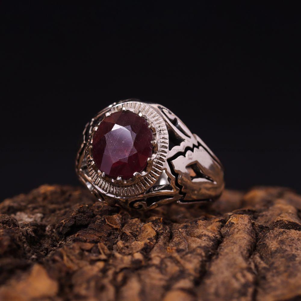 انگشتر یاقوت سرخ مردانه کد 3604
