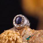 انگشتر ياقوت کبود مردانه کد 3619