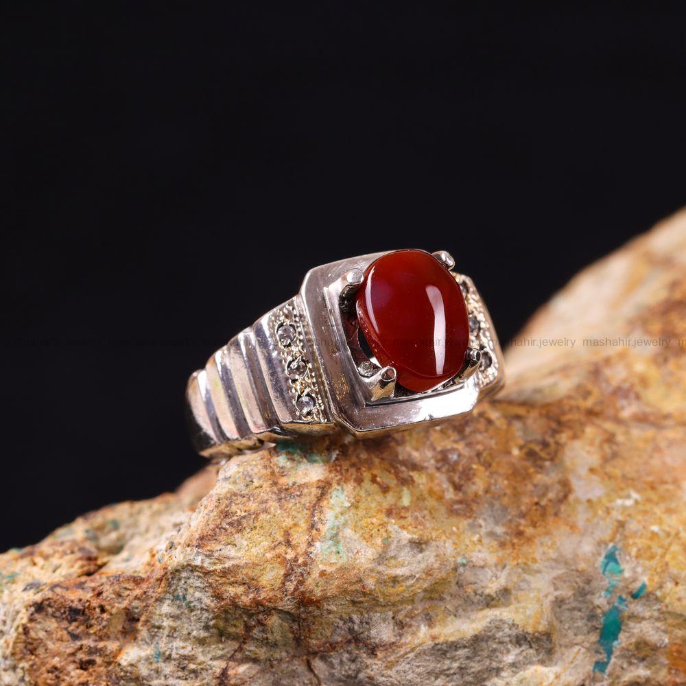 انگشتر عقیق یمن مردانه کد 3625