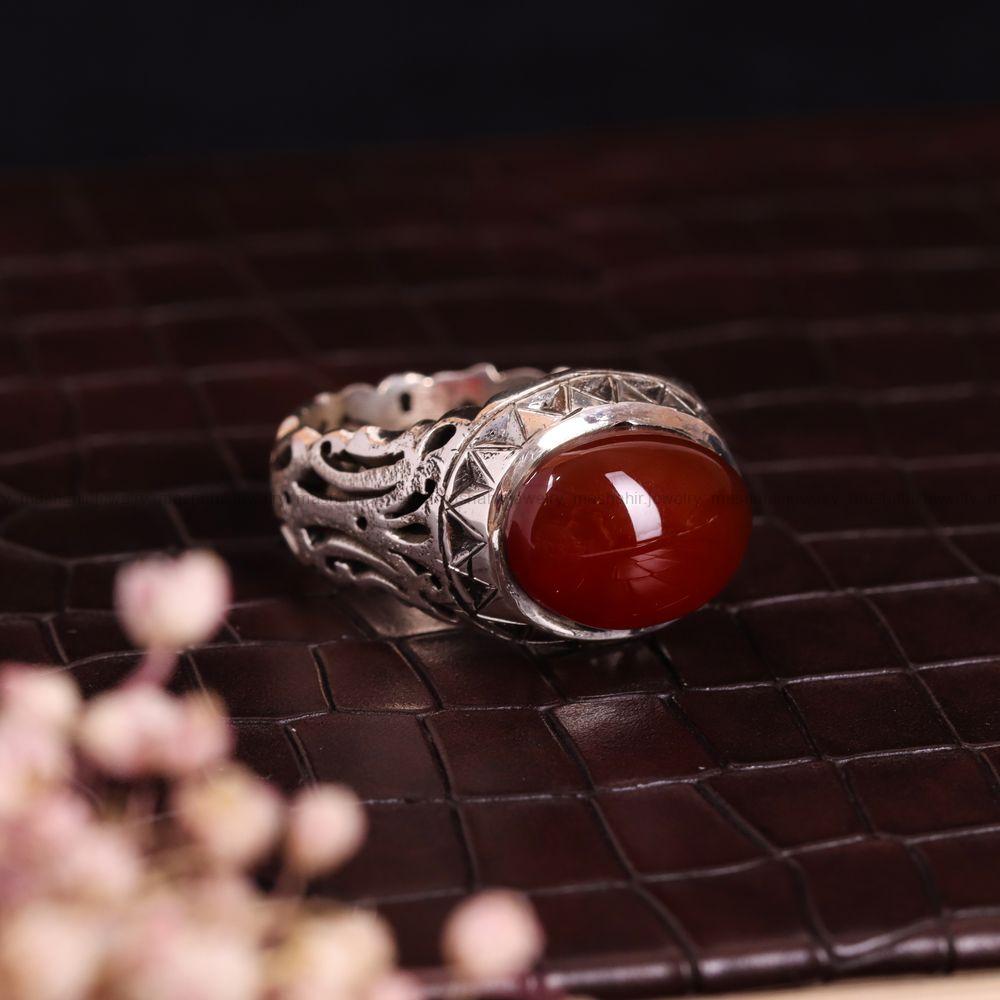 انگشتر عقیق یمن مردانه کد 3627