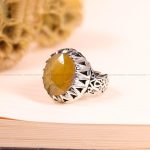 انگشتر یاقوت زرد مردانه کد 3641