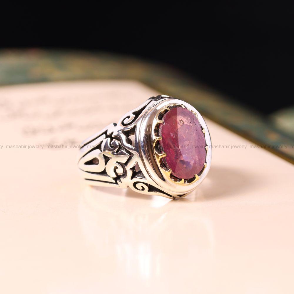 انگشتر یاقوت سرخ مردانه کد 3657