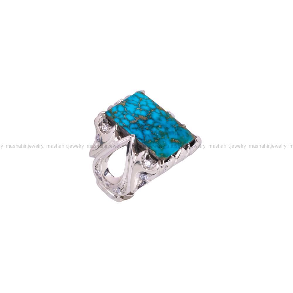 انگشتر فیروزه شجری مردانه کد 5515