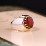 انگشتر عقیق یمن مردانه کد 3659