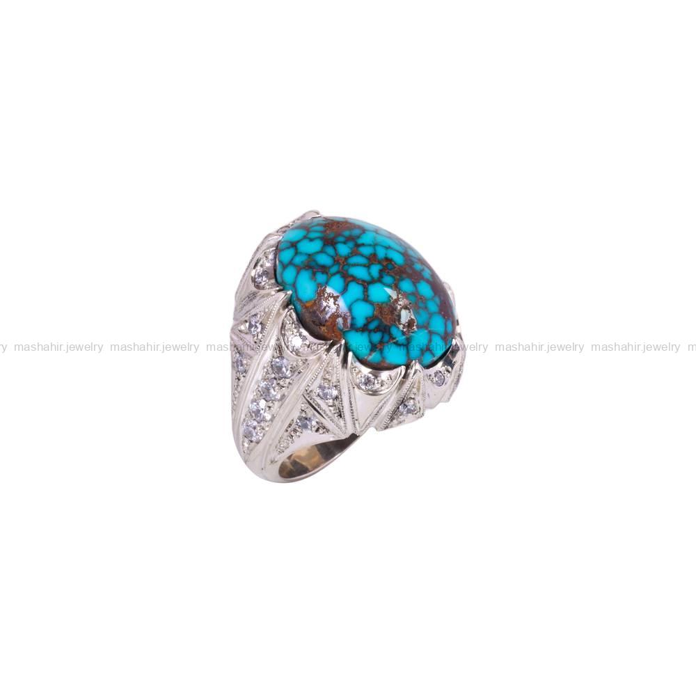 انگشتر فیروزه شجری مردانه کد 5512