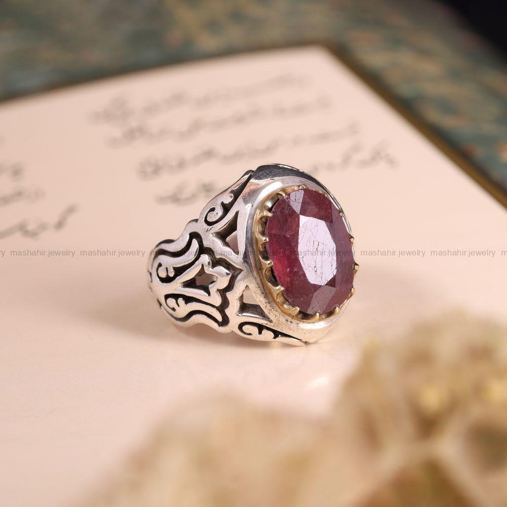 انگشتر یاقوت سرخ مردانه کد 3666
