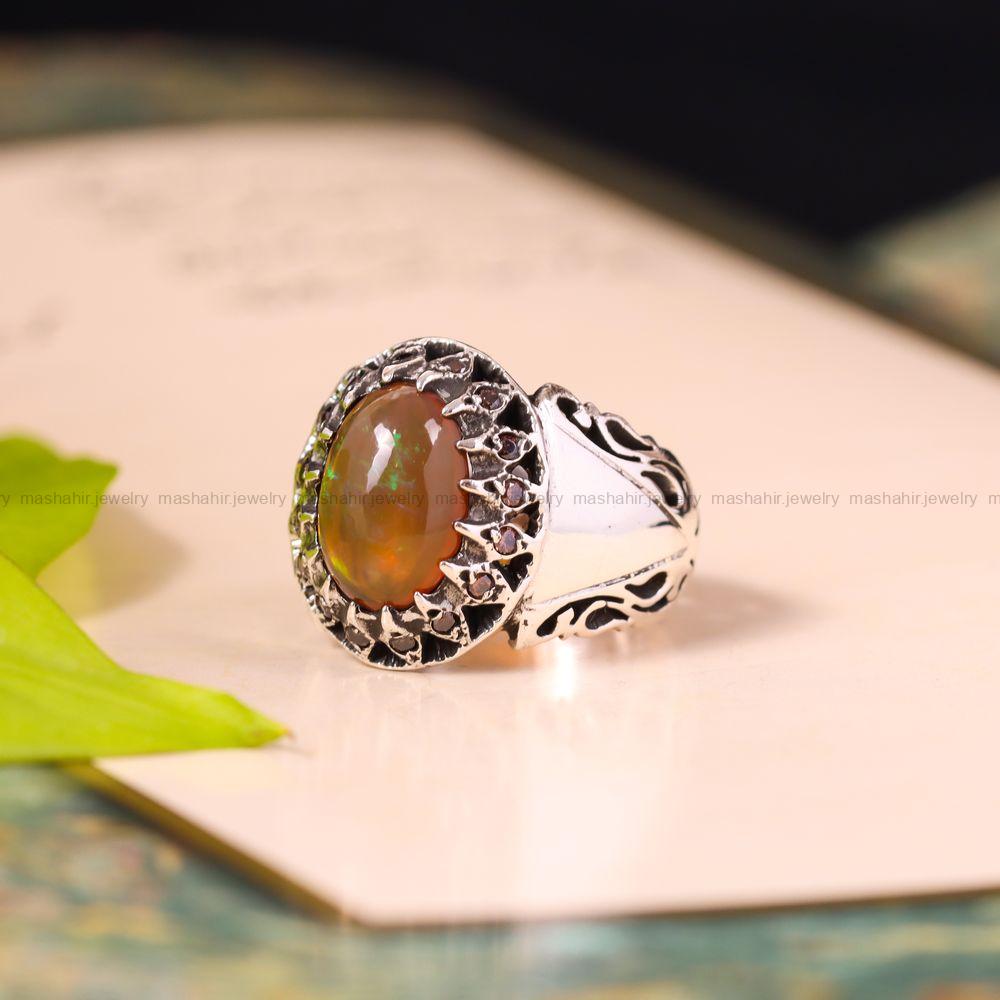 انگشتر اوپال مردانه کد 3676